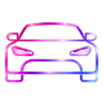 Ícono de automóvil representando agencias de autos, leasing y financiamiento automotriz